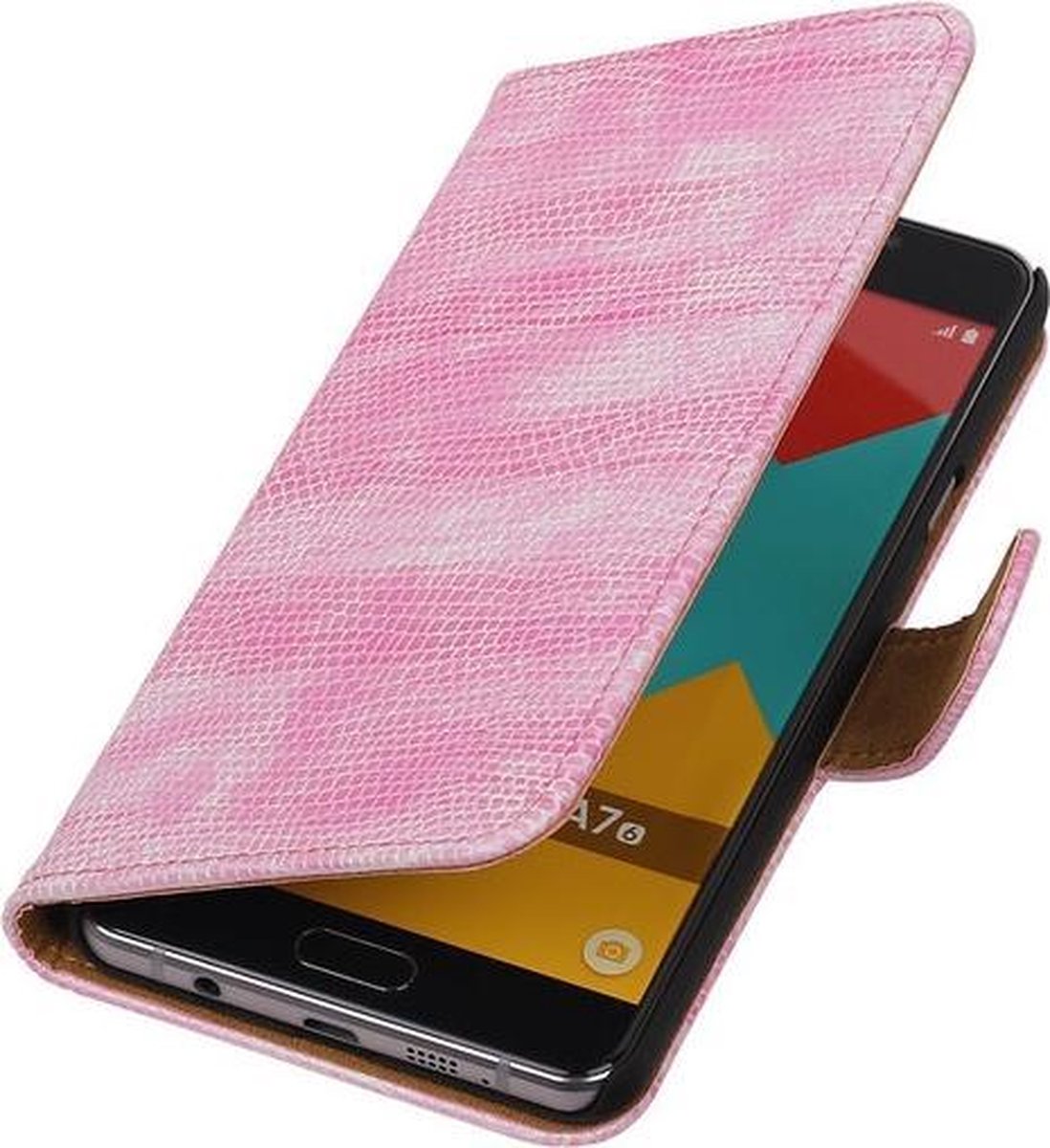 Roze Mini Slang Booktype Samsung Galaxy A7 2016 Wallet Cover Hoesje