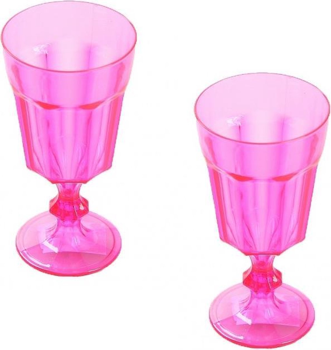 6x Plastic wijnglas roze - 15 cm - wijnglazen | bol.com