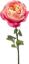 Roze roos kunstbloem 66 cm