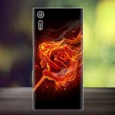 Sony Xperia XZs | XZ Flexibel Hoesje Brandende Roos