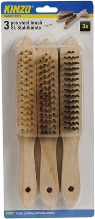 Kinzo staalborstel, 3-delige set