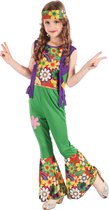 LUCIDA - Hippie Flower Power kostuum voor meisjes - M 122/128 (7-9 jaar)