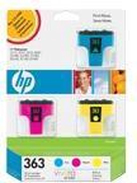 Lot de 8 cartouches d'encre HP 363XL, HP363CYAN, magenta, jaune Lot de 8 cartouches d'encre HP 363XL, HP363CYAN, magenta, jaune