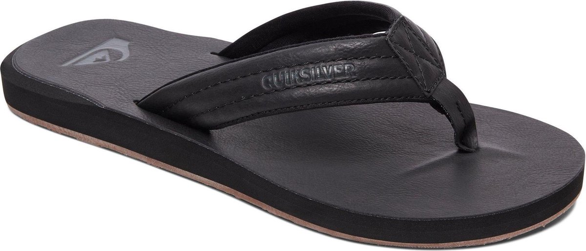 Quiksilver Carver Nubuck Heren Slippers Solid Zwart