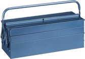 Gereedschapskist metaal 5-delig - Gereedschapskoffer - 21x21x43 cm - Blauw