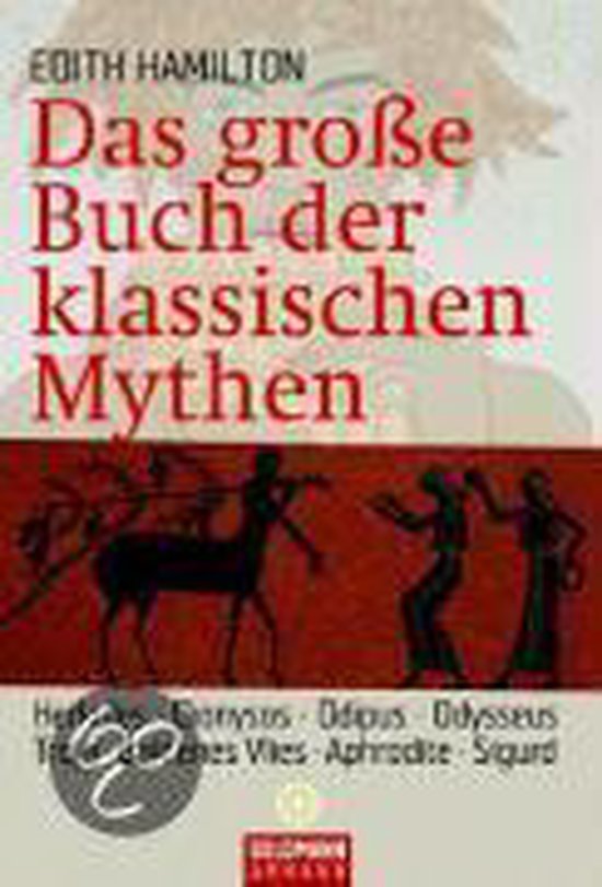 Boek "Das große Buch der klassischen Mythen" van Edith Hamilton met een afbeelding van mythische figuren.