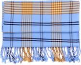 Lichtblauwe sjaal - Geruite sjaal - Mooie sjaal voor buiten en binnen