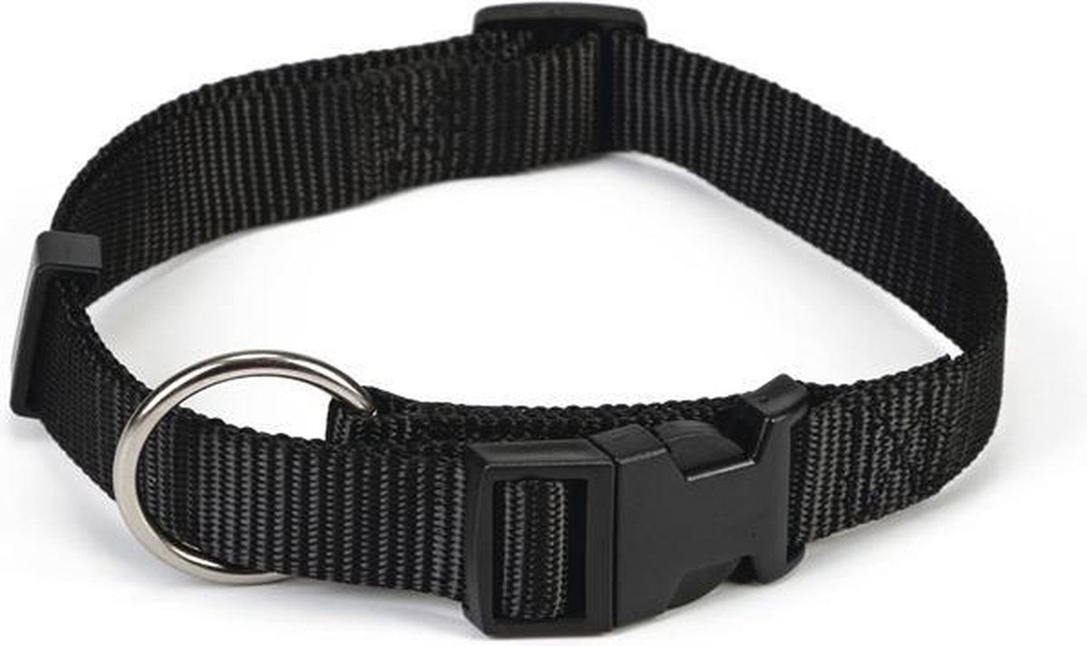 Beeztees Verstelbaar - Halsbanden - Zwart - Nylon - 25 mm