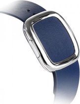 Merkloos Leren bandje - bandje geschikt voor Apple Watch Series 1/2/3 (38mm) - Donkerblauw