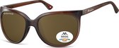 Montana MP19D - Zonnebril - Vlinder model - Donker bruin kunststof-Polarizerend- Lensbreedte 57 mm