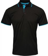 2 x Women's contrast Coolchecker® polo, Kleur Black/ Turquoise, Maat XS  (2-stuks)