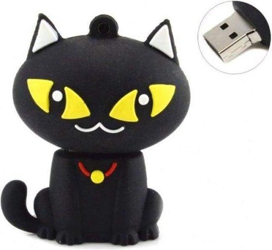 Clé USB Ulticool Cat Cat Big Eyes - 16 Go - Noir Jaune