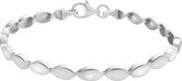 The Jewelry Collection Armband Poli/mat 4,6 mm 19 cm - Zilver