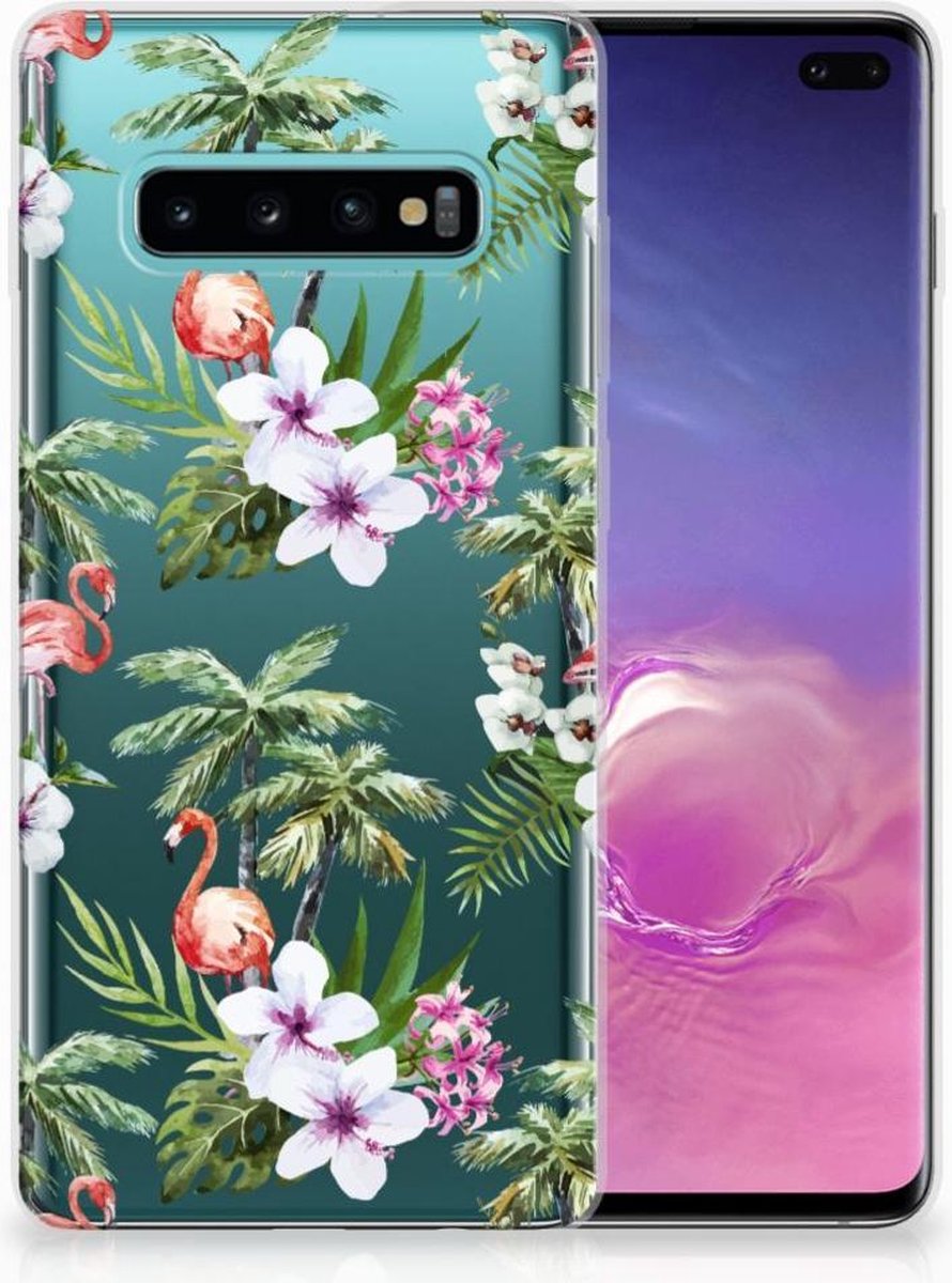 Samsung Galaxy S10 Plus TPU Hoesje Flamingo Palms