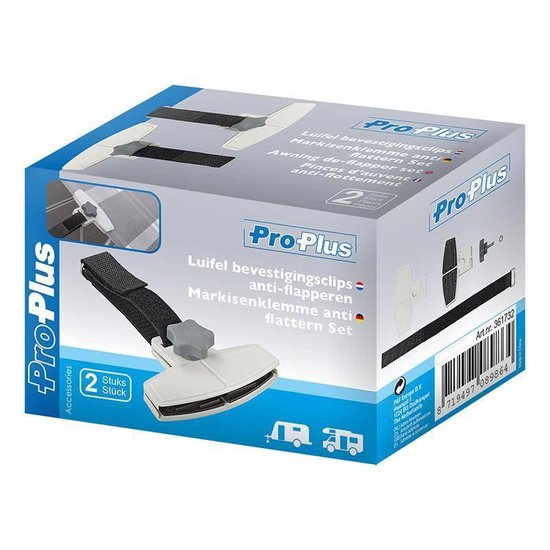 ProPlus Luifel bevestigingsclips - anti-flapperen - zwart - set van 2 van ProPlus — afbeelding 3
