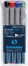 universele marker Schneider Maxx 223 F non-permanent etui a 4 stuks assorti doos met 40 stuks