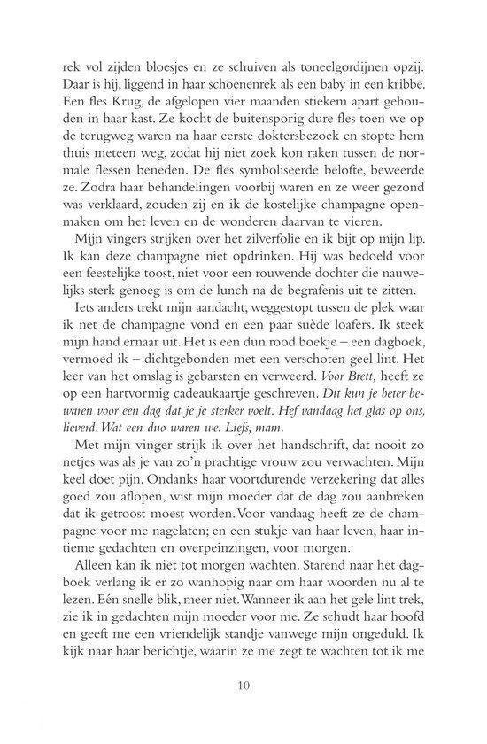 Pagina 10 uit een boek, met tekst over een vrouw en haar gedachten.