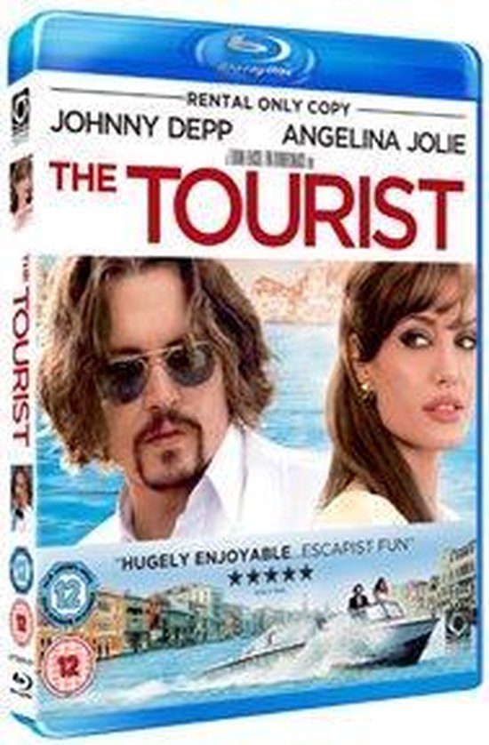 Blu-ray hoes van The Tourist met Johnny Depp en Angelina Jolie. "Rental Only Copy". "HUGELY ENJOYABLE ESCAPIST FUN".