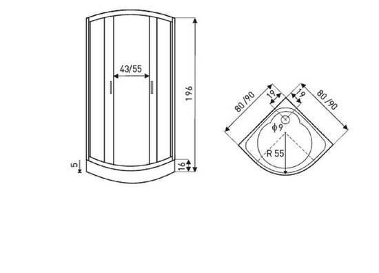 Bol Com Sanifun Douchecabine Artur 800 X 800 Ht Grafiet