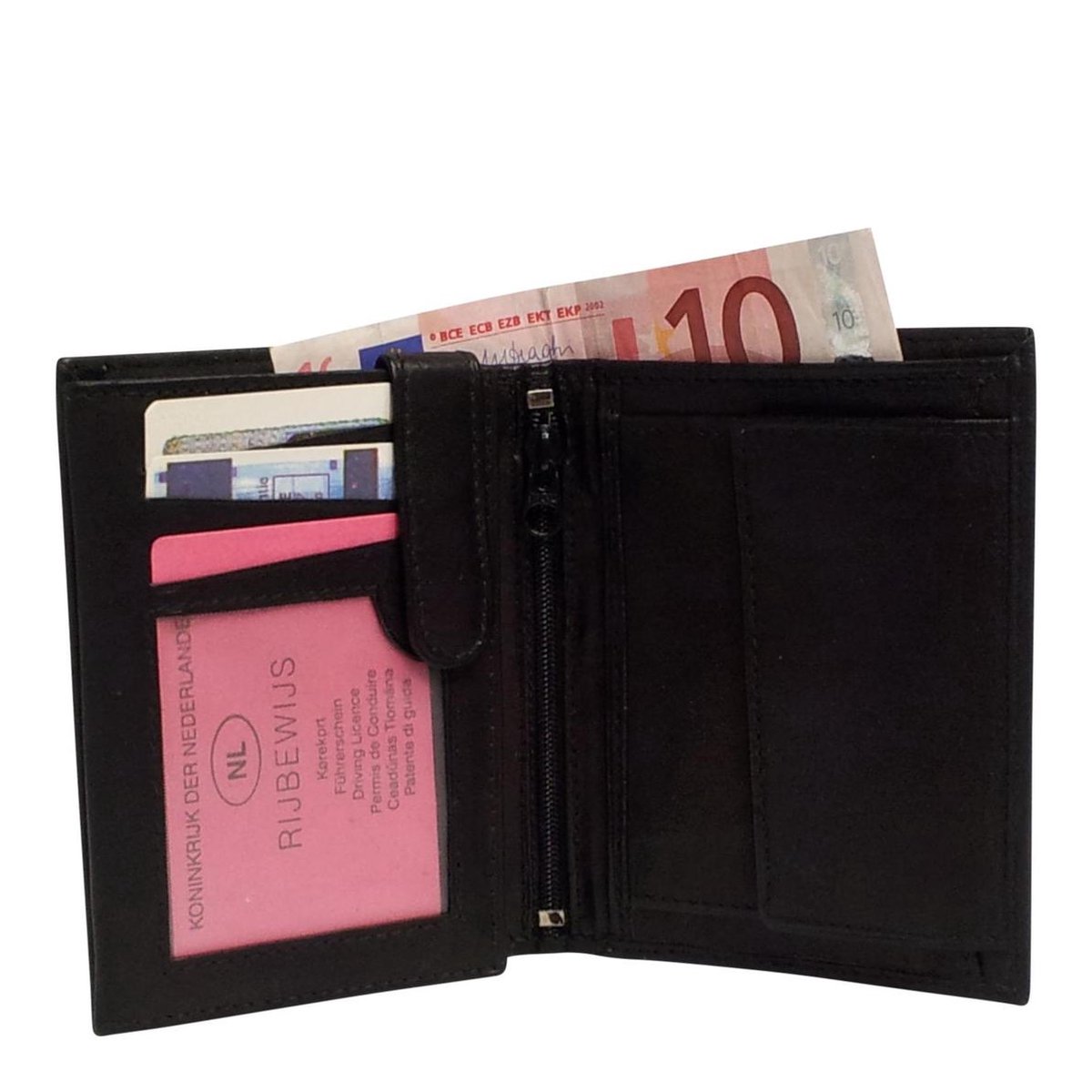 Castillo leren hoge billfold 6 pasjes zwart BK7677