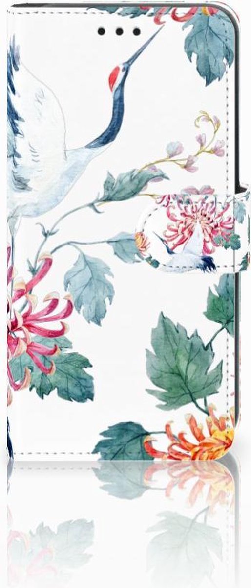 Xiaomi Mi A2 Lite Telefoonhoesje met Pasjes Bird Flowers