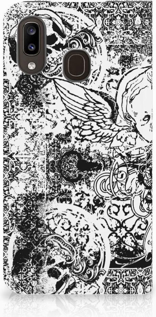 Mobiel BookCase Samsung Galaxy A30 Skulls Angel