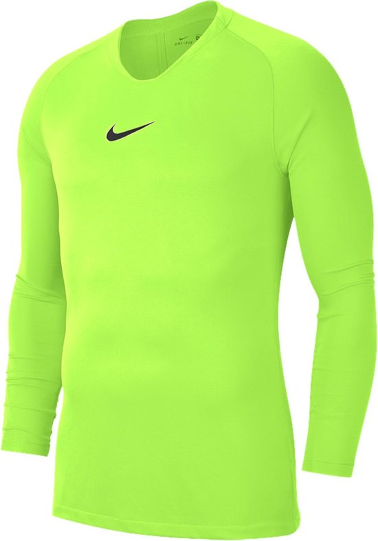 Nike Park First Layer Shirt Lange Mouw - Fluogeel | Maat: L | bol.com