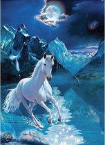 Legpuzzel - 1000 stukjes - Fluoriserend -  The White Stallion, Lassen- Clementoni puzzel