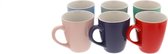 Koffiebekerset - Koffie Beker Set - Mokken - Diverse kleuren - 6 Stuks | Pastel Kleuren