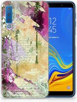 TPU Siliconen Case Back Cover Geschikt voor Samsung A7 (2018) Letter Painting