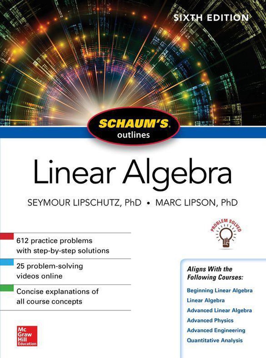 Omslag van Schaum's Outline of Linear Algebra, Sixth Edition