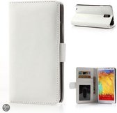 Textuur wallet case hoesje Samsung Galaxy Note 3 N9000 N9005 wit