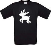 T-shirt rendier maat XL zwart