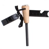 Macgyver Firestarter Met Kompas - Vuurstarter 12,5cm met fluit -  Zwart