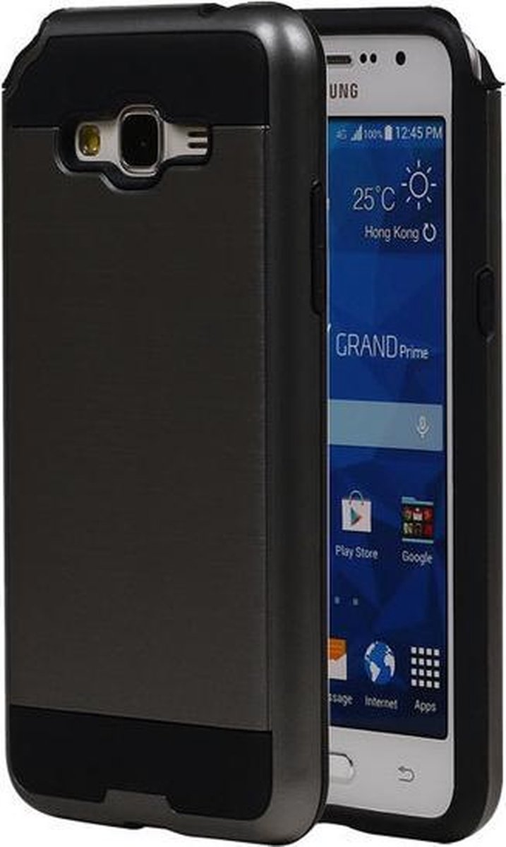 Grijs Bestcases Tough Armor TPU Back Cover Samsung Galaxy Grand Prime Hoesje