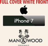 Man & Wood Full Cover diamant Screenprotector / Schermbescherming ECHT GEHARD GLAS - Apple iPhone 7 - WIT
