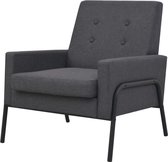 Fauteuil staal en stof donkergrijs