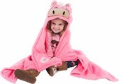 Dieren knuffeldeken paard roze 100 x 130 cm