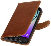 Zakelijke Book Case Telefoonhoesje Geschikt voor de Samsung Galaxy A3 2017 A320F - Portemonnee Hoesje - Pasjeshouder Wallet Case - Bruin