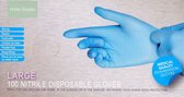 nitril wegwerphandschoen - large - 100 stuks - blauw