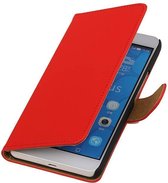 Huawei Honor 7 Effen Rood Bookstyle Wallet Cover - Cover Case Hoes