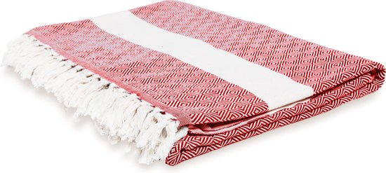 Lumaland - Couverture - Couvre-lit - 100% coton - disponible en différentes couleurs - env.200 x 240 cm - Rubin Red