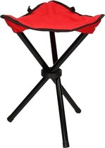 Rode opvouwbare campingkruk/visserskruk - 38 cm - kampeerspullen - camping benodigdheden