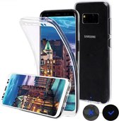 Hoesje geschikt voor Samsung Galaxy S8+ Plus - Volledige 360 Graden Bescherming Edged (3D) Silicone Gel TPU Screenprotector Transparant Cover Hoesje - (0.5mm)