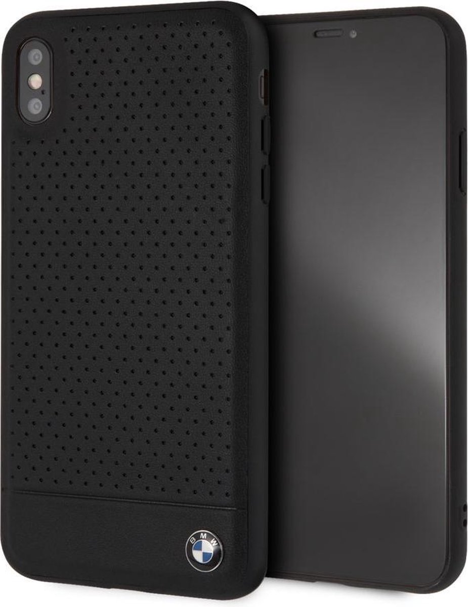 iPhone Xs Max hoesje Perforated - BMW - Zwart - Leer