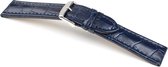 Horlogeband Kalimat Donkerblauw - Leer - 22mm