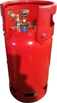 LPG gasfles 12 liter (boven vul aansluiting) en demontabele kraag