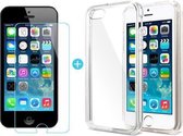 Ultra Dunne TPU silicone case cover Met Gratis Tempered glass Screenprotector iPhone 5/ 5S/ SE - Basic Protection Kit