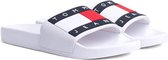 TOMMY HILFIGER JEANS FLAG POOL SLIDE | BADSLIPPER white