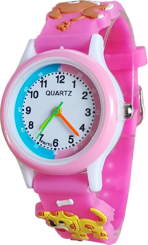 Fako® - Kinderhorloge - 3D - Puppy - Roze